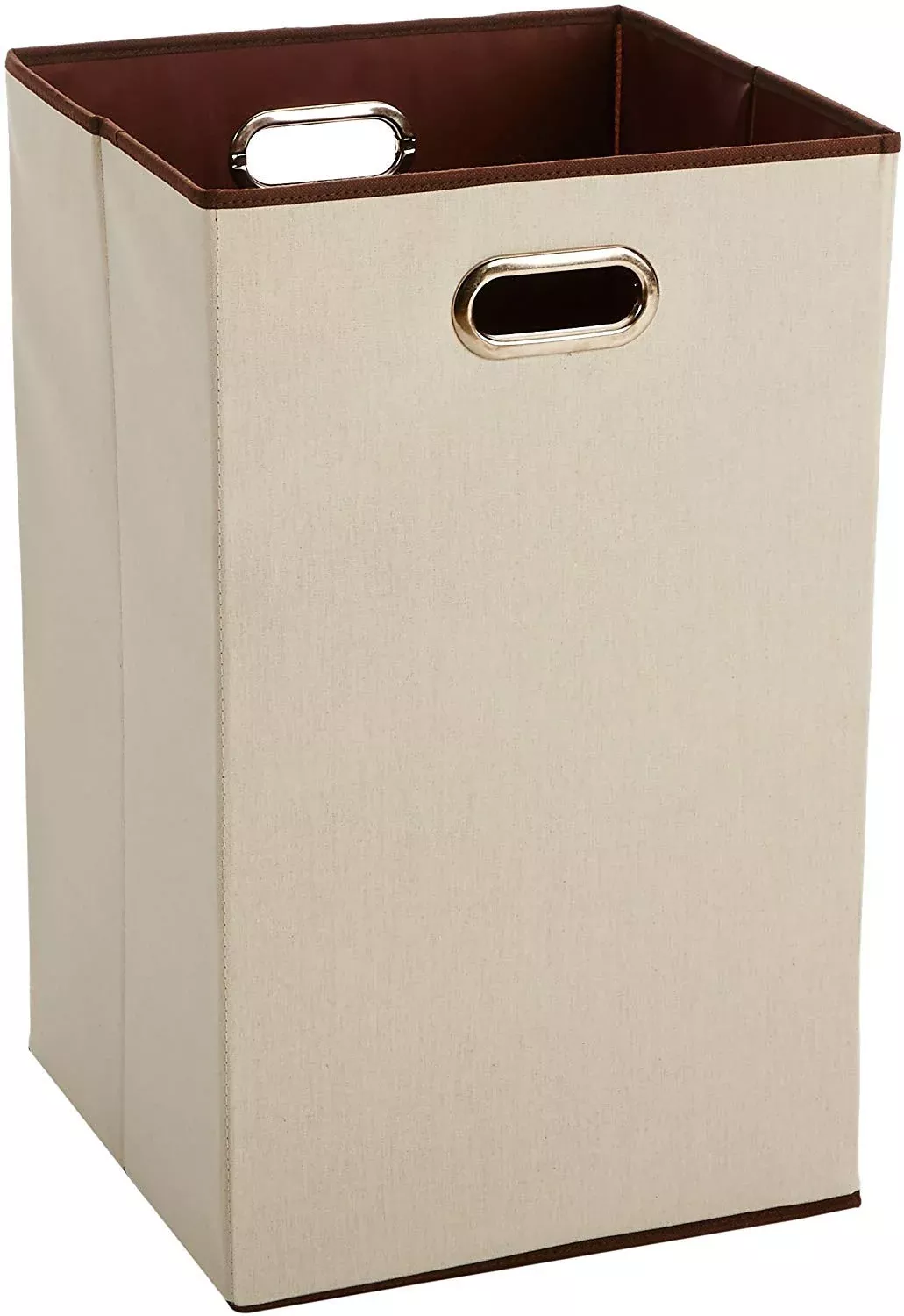 Amazon Basics Rectangular Foldable Laundry Basket HamperBeige Brown