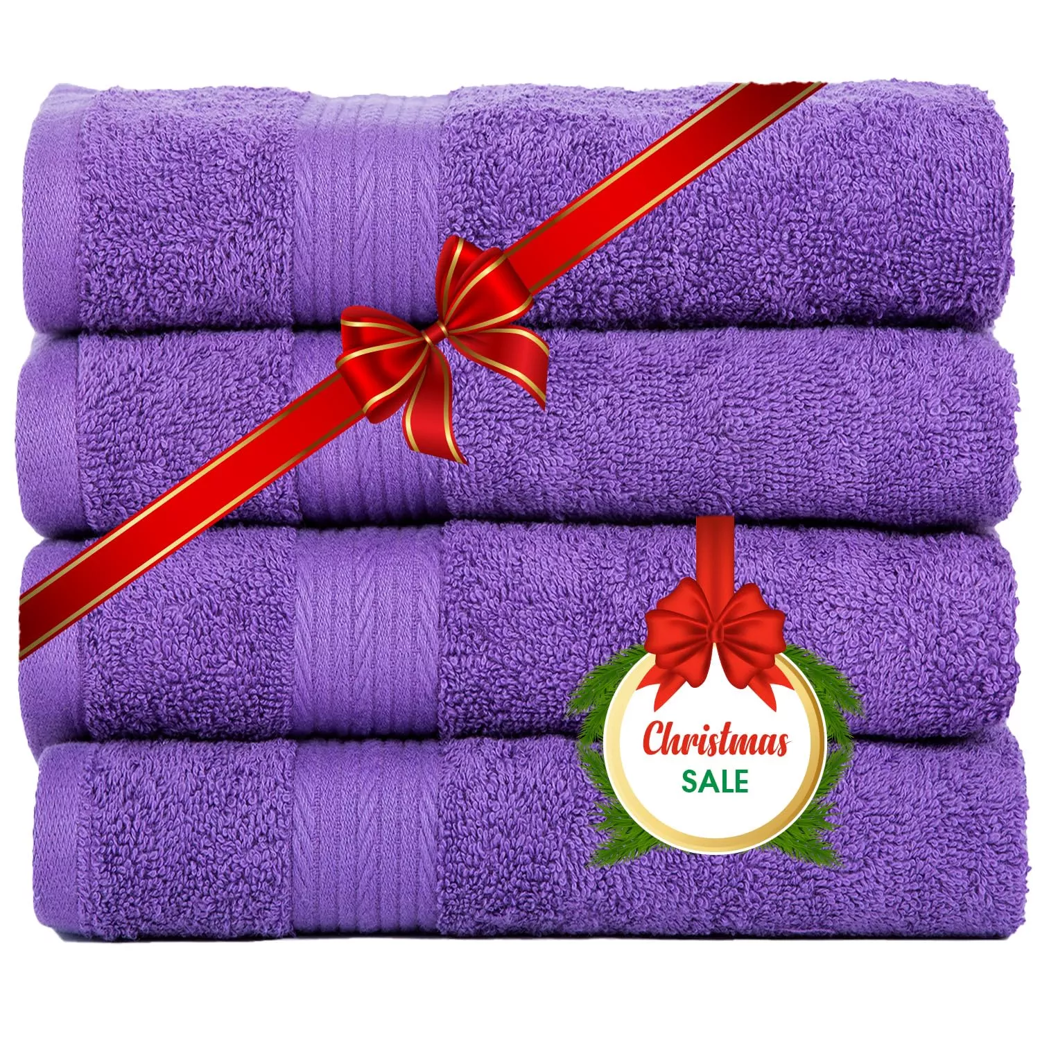 Ample Decor Hand Towels for Bathroom 18 X 28 Inch 600 GSM 100% CottonSoft Absorbent - 4 Pcs Orange