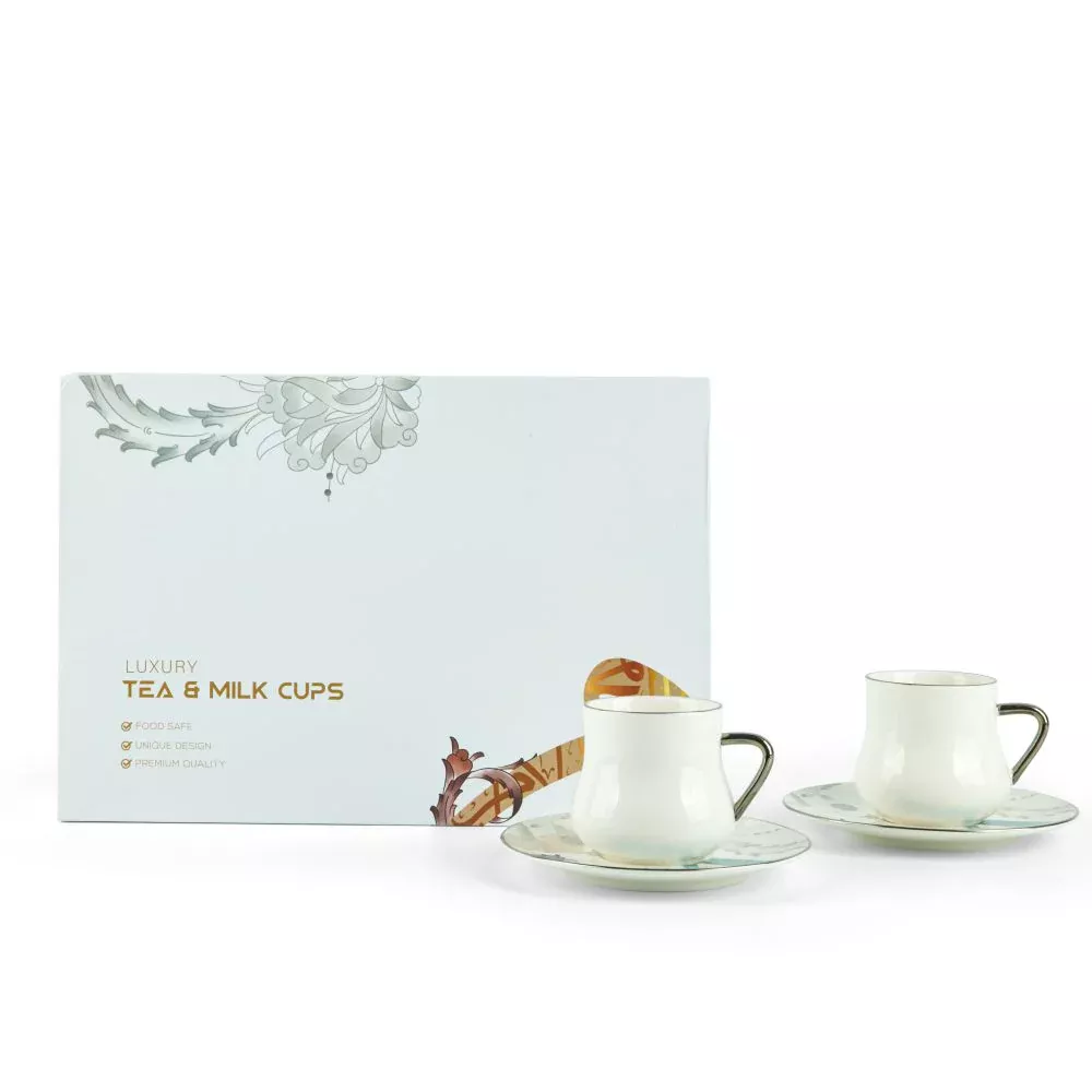 Dunes – Cappuccino Set (12-Pc) – Blue & Silver
