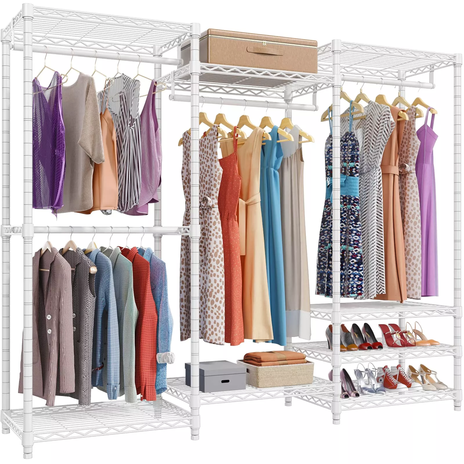VIPEK V5 Portable Closet Wardrobe Heavy Duty Clothes Rack Freestanding Metal Clothing RackWhite